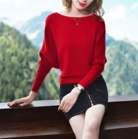 Cozy Knit Winter Sweater – RED