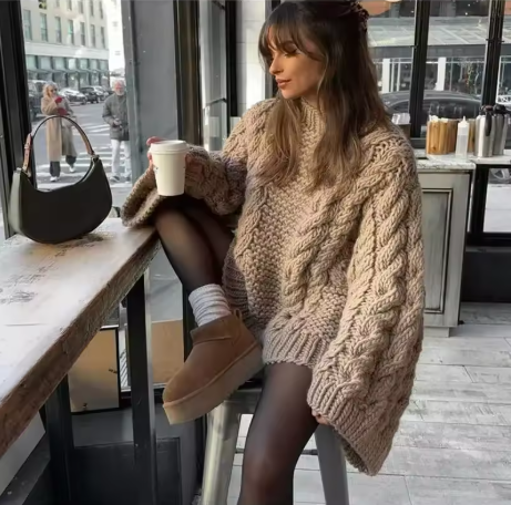 Soft Touch Winter Sweater - BROWN